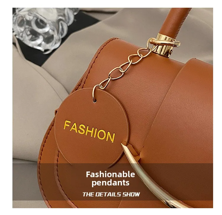 Damen-Umhängetasche, Retro-Tasche aus Kunstleder mit Tragegriff, abnehmbarer Schultergurt, modischer Charme, elegante Alltagstasche – Detail 16