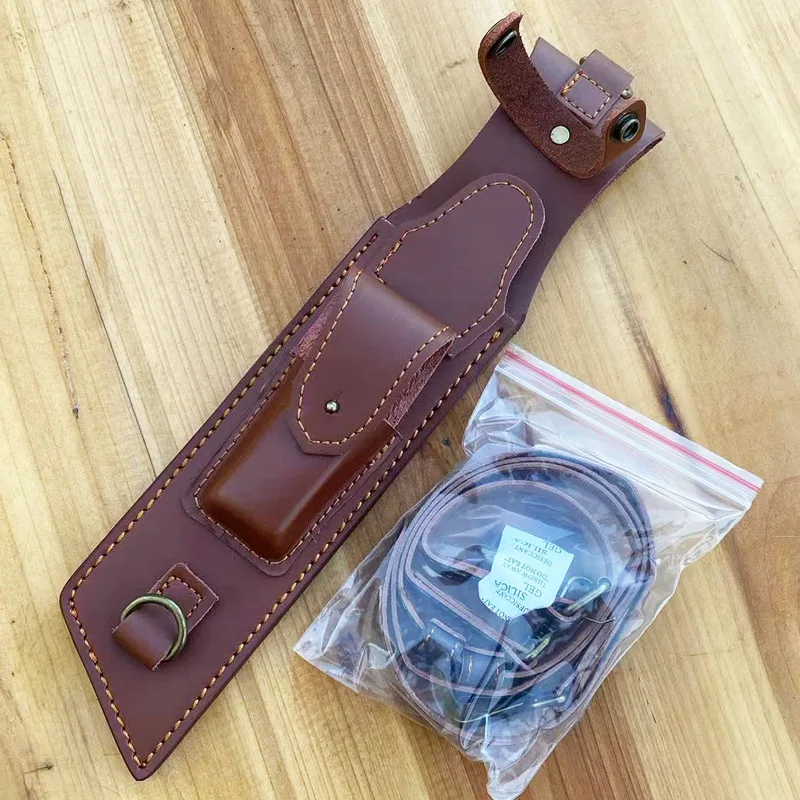 Medieval Knife Sheath With Crossbody Strap Retro Leather Outdoor Scabbard Straight Knife Sleeve For Fixed Blade Knife
