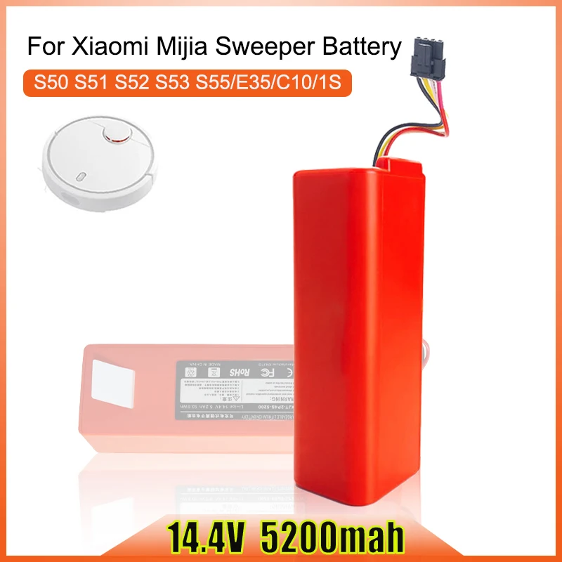 

14.4V 5200mAh Li-ion Robot Vacuum Cleaner Replacement Battery Tools ,for Xiaomi Mijia Robot Roborock S50 S51 S55 Accessories Spa