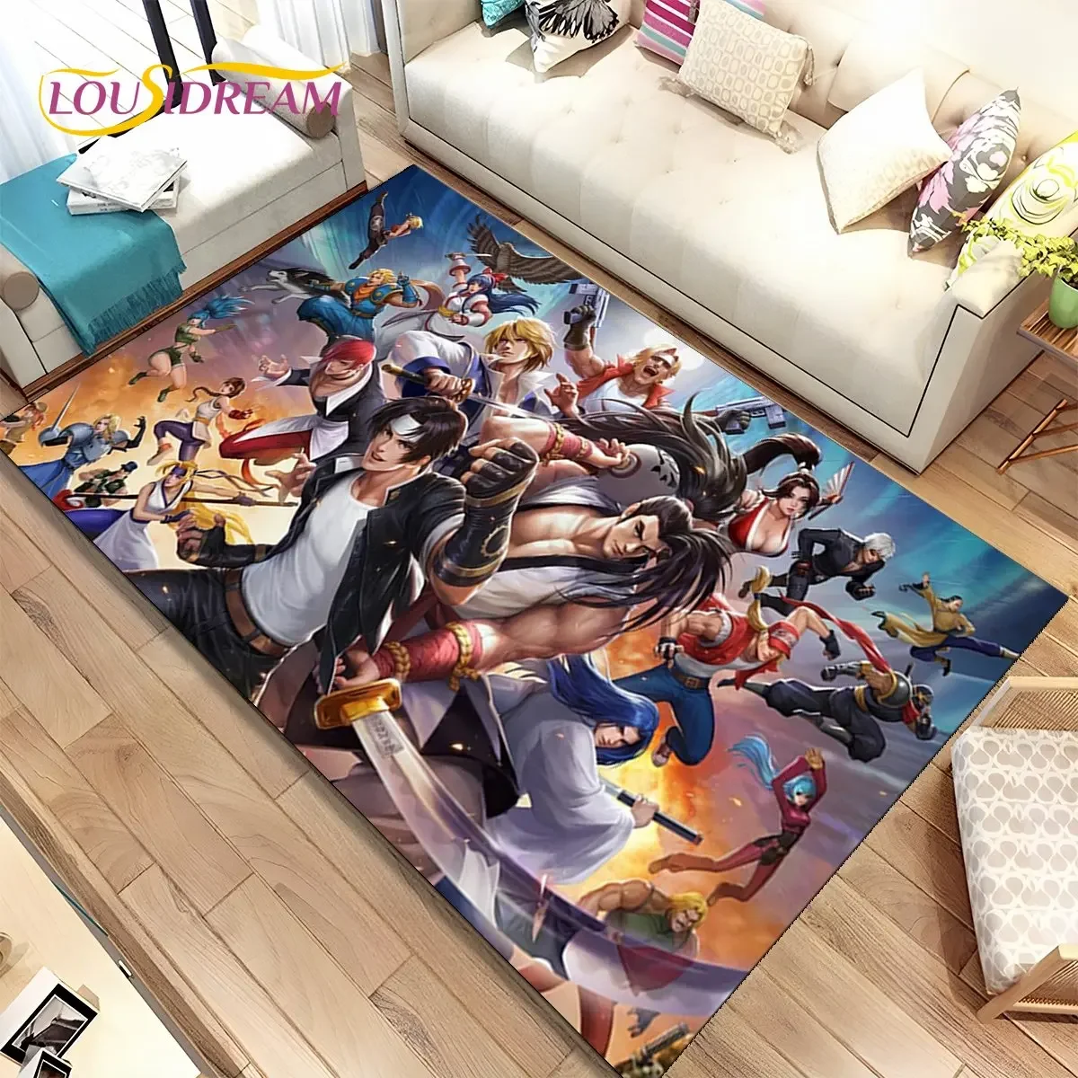 

3D King of Fighters Retro Game Gamer Area Rug,Carpet Rug for Home Living Room Bedroom Sofa Doormat Decor,kids Non-slip Floor Mat