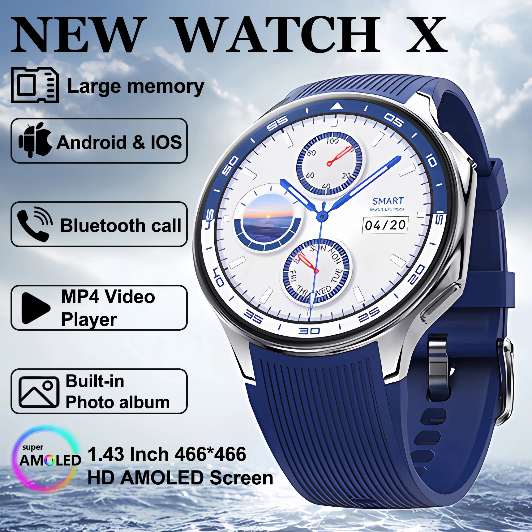 

Новинка 2024 года, умные часы, Bluetooth, часы с вызовом, обнаружение сердечного ритма сна, умные часы, монитор кислорода в крови, трекер активности, компас