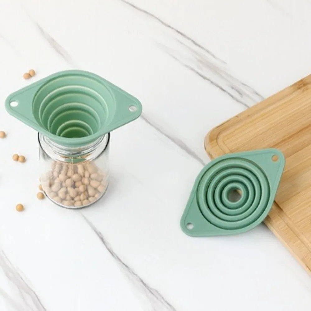 Portable Multi-Purpose Kitchen Funnel Set Foldable Wide Mouth Silicone Funnel Collapsible Feature Collapsible Funnel Kitchen Use