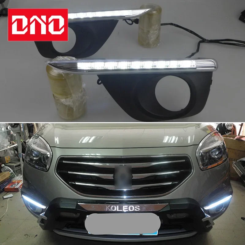 

Car LED DRL 12V Daylights For Renault Koleos 2011 2012 2013 2014 Auto Dimming Daytime Running Lamps Car Foglamps