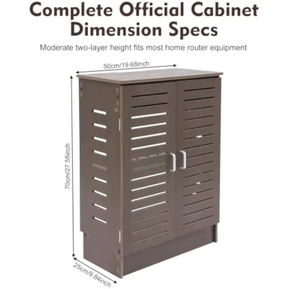 Ventilated Dual-Tier Electronics Cabinet with Integrated Cable Routing System – 19.69 Inch Width, PVC Construction, 22-Pound Loa