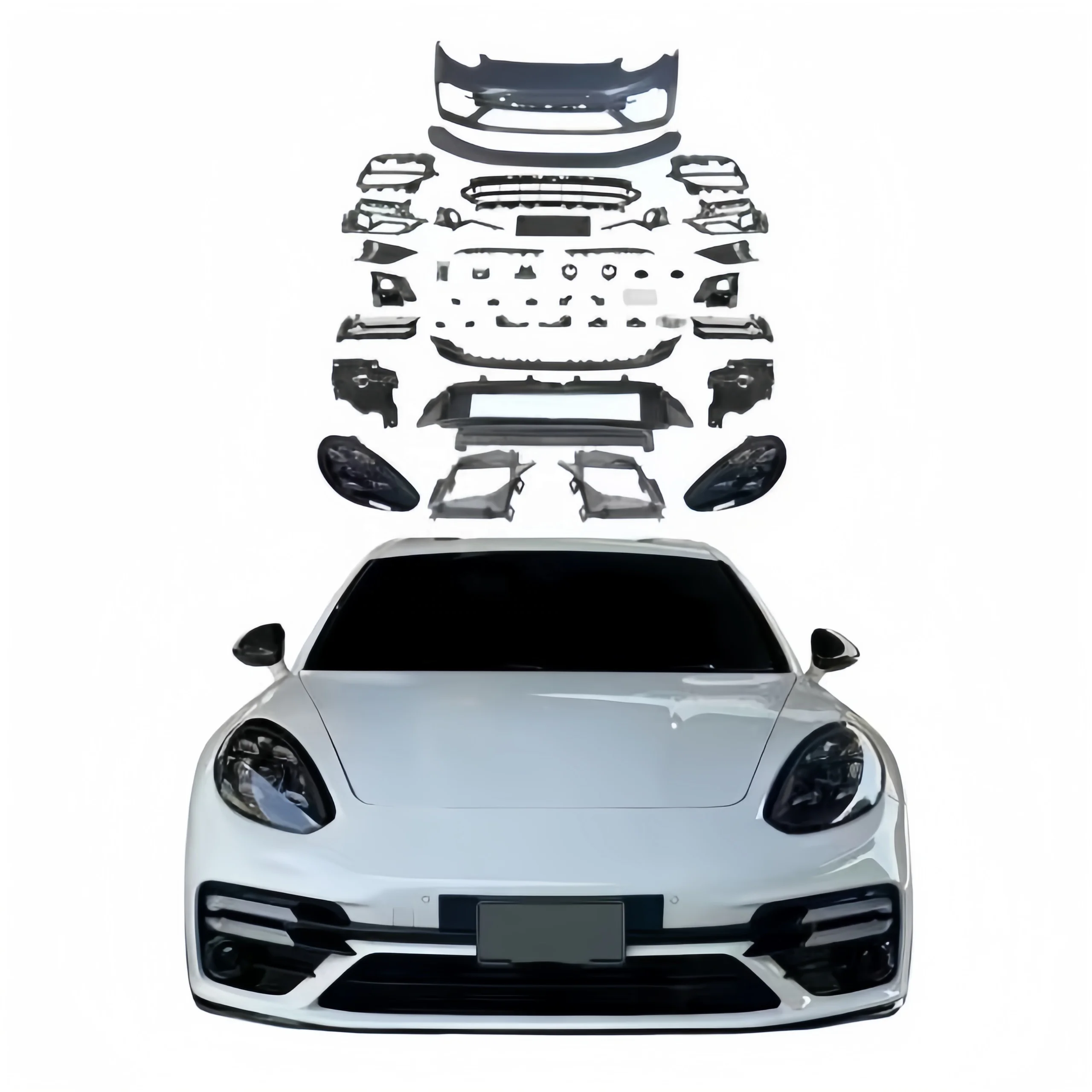 

For 2009-2016 Upgrade TurboS Style Body Kit 970 Modification 971 Front Bumper Upgrade with New Headlights Modification