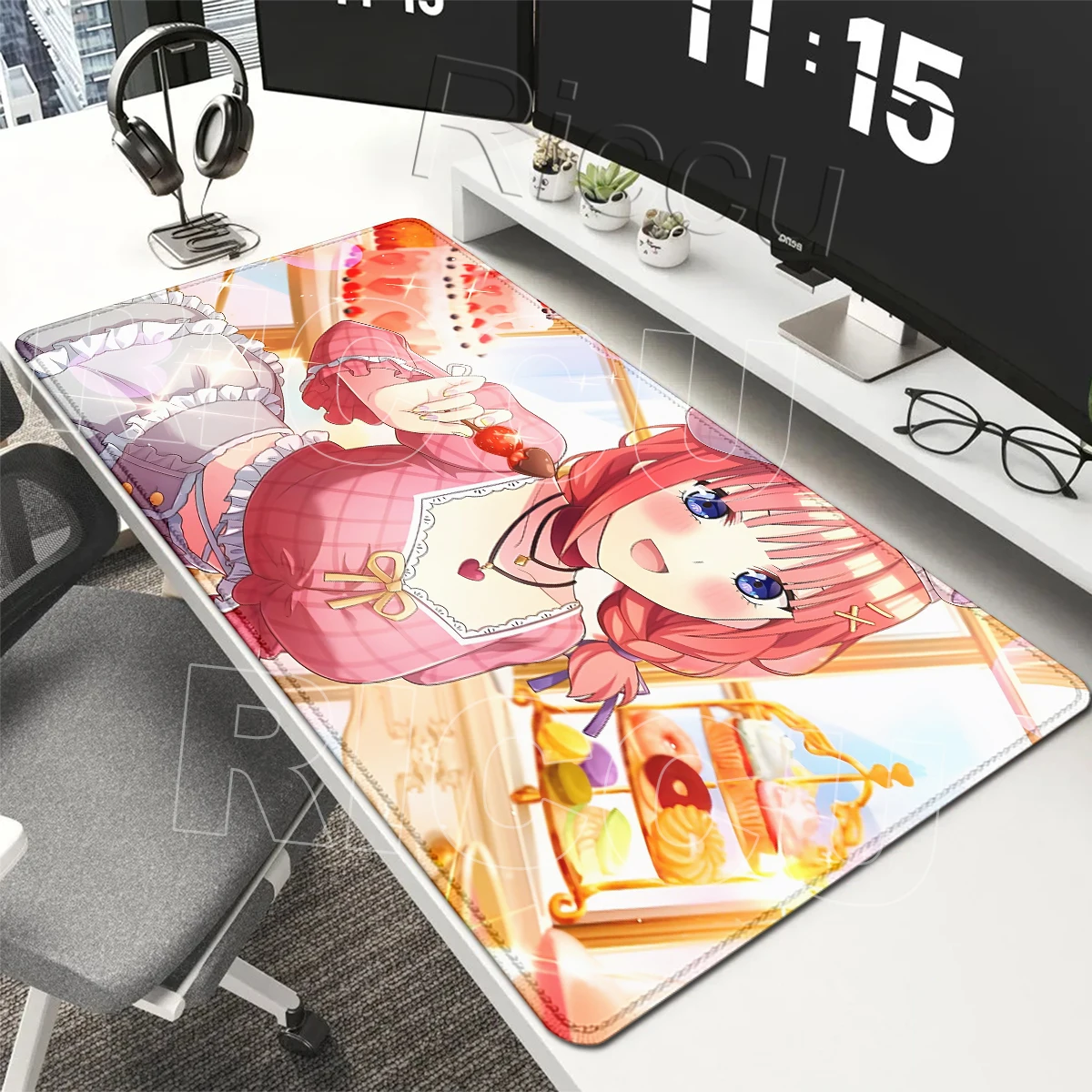 Nakano Nino LOVE Anime The Q-Quintessential Quintuplets Large Mousepad Keyboard Decoration Pad Laptop Cushion Nonslip Rubber Mat