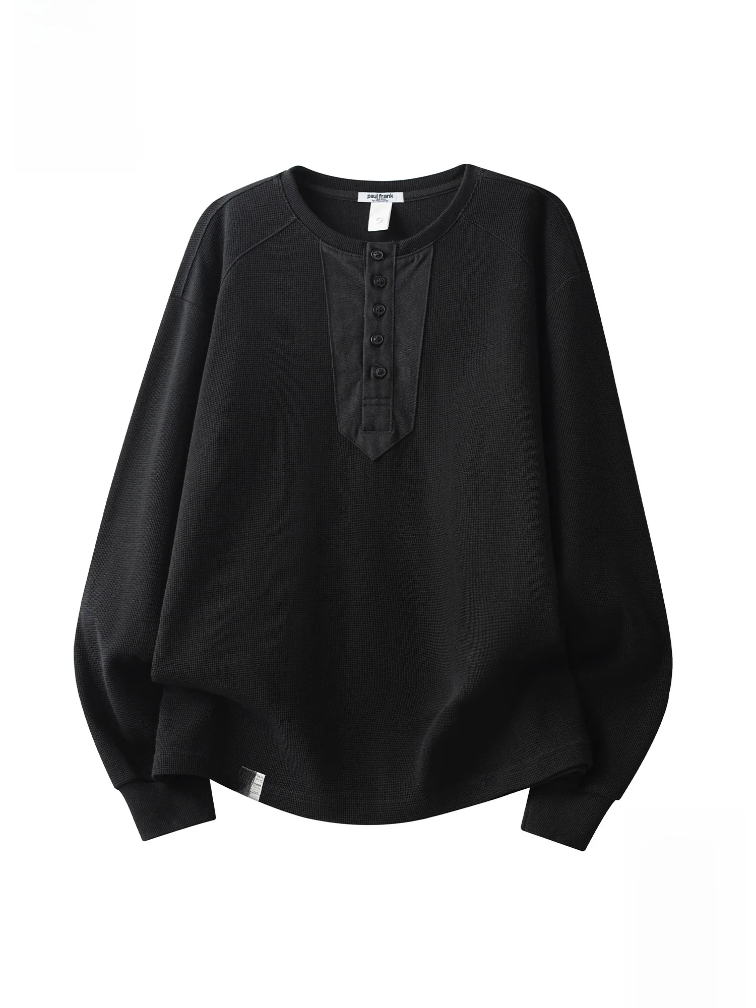 

PaulFrank Retro Henry Collar Casual Sweatirt Men's Spring New Loose Color Long Sve Top Comfortable Polyester Cotto...