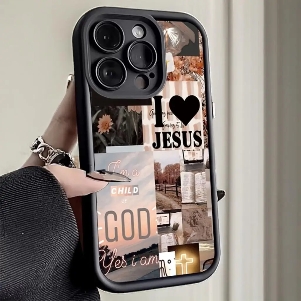 

Jesus Collage Pattern Thick Shockproof Phone Case For iPhone 16 Pro Max 16 15 13 14 12 11 Pro Max X XR XS 7 8 16 Plus SE2 Cover