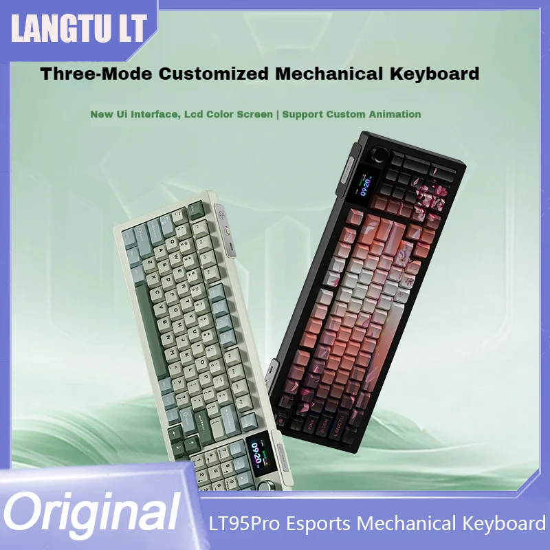 New LT95pro Game E-Sports Mechanical Keyboard Customized Tri Mode Wireless Keyboard With Color Screen Pc Laptop Peripheral