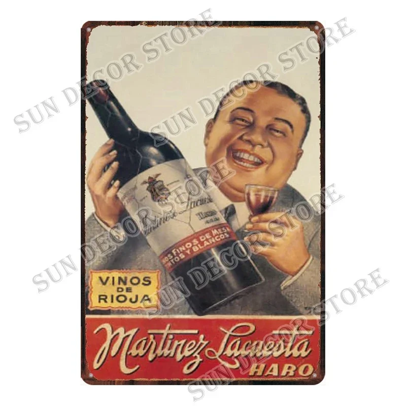 JEREZ FLORIO Spanish Wine Retro Metal Sign Plaque Vintage Tin Wall Decor Club Man Cave Bar Decoration Plates 8X12 Inch  A-2348