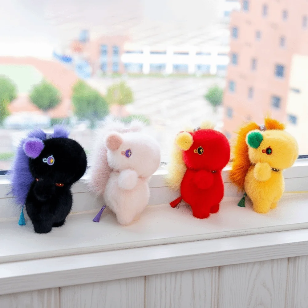 พวงกุญแจตุ๊กตาม้าการ์ตูน ของเล่นตุ๊กตาม้าโพนี่นุ่มนิ่มน่ารัก ของขวัญปีใหม่