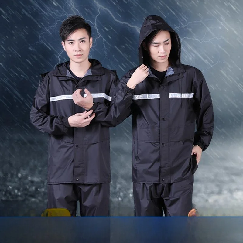 

Thickened Double Layer Safety Rain Suit for Motorcycle Patrol Adult Men Women Style Set Breathable Polyester Fiber Raincoat A...