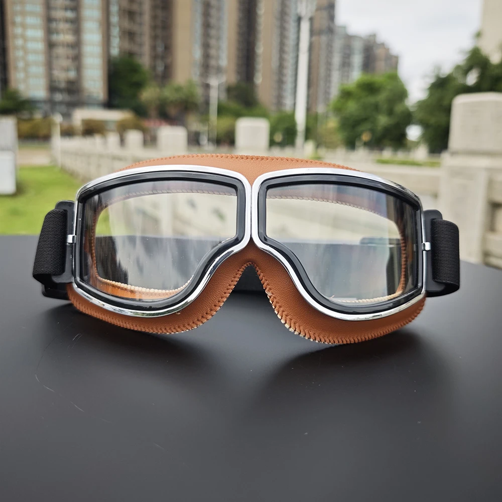 Occhiali da sci per tutto il giorno 2025 in pelle retrò, lenti ad alta definizione, antivento per uomo/donna Snow Mountain per uso esterno ATV BNX