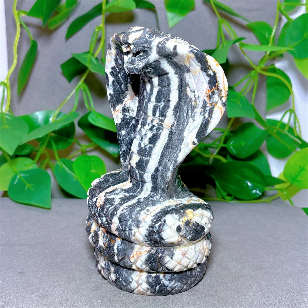 Zebra Stone Cobra Crystal Natural Stone Quartz Stone Minerals Home Decoration Reiki Energy Healing Meditation Spiritual Brave