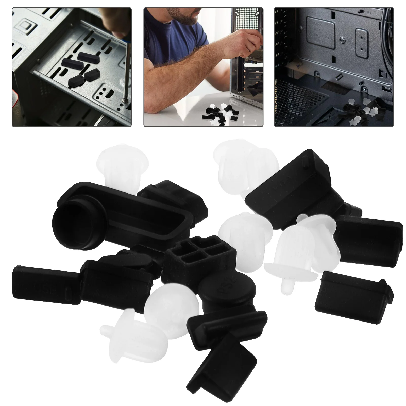 

24 Pcs Motherboard Dust Plug Interface Cover Computer Silica Gel Stopper Protector