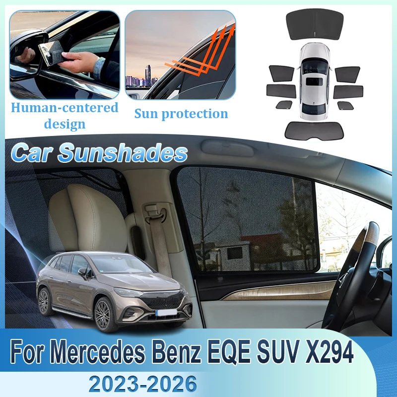 

Sun Visor For Mercedes Benz EQE SUV X294 2023 2024 2025 2026 Heat Insulation UV Protection Privacy Curtain Shade Car Accessories