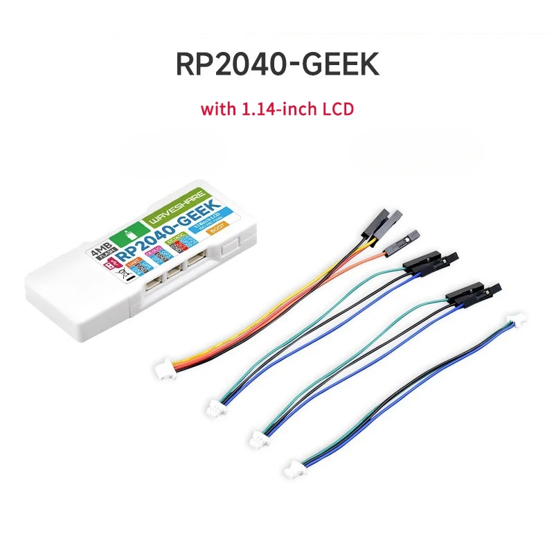 RP2340-GEEK Development Board, Based On RP2340 Microcontroller, With 1.14inch 65K Color LCD and White Plastic Case