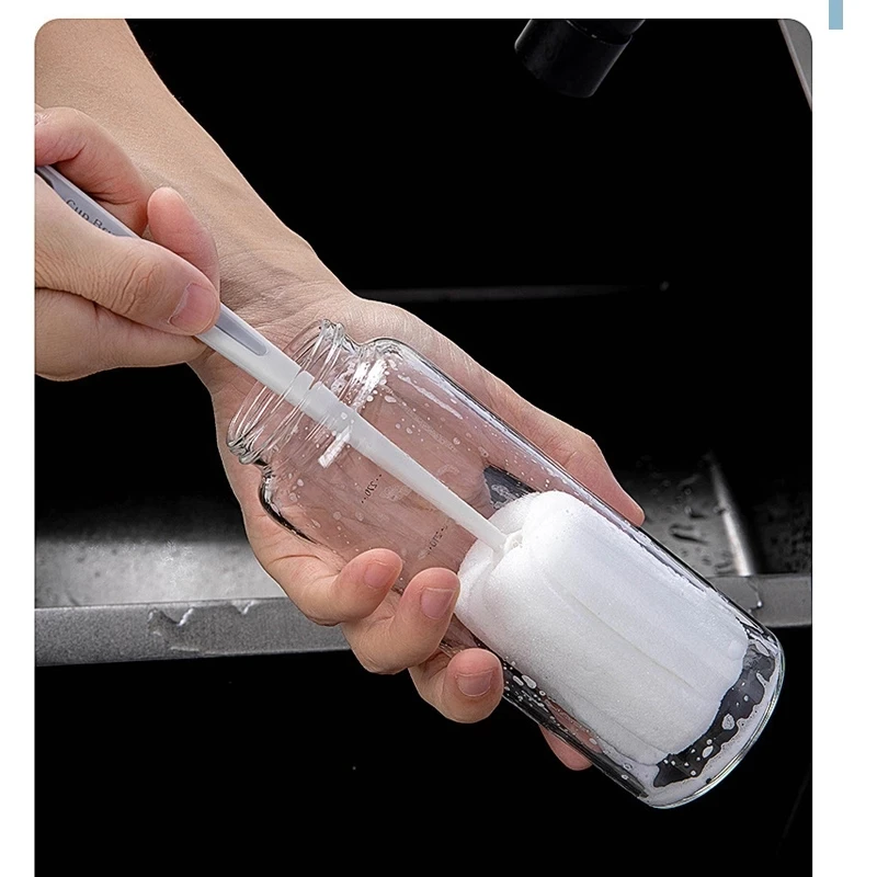 Xiaomi Mijia แปรงฟองน้ำถ้วยยาวเปลี่ยนได้เครื่องมือทำความสะอาดห้องครัวฟองน้ำนุ่มคราบชานมขวดแปรง...