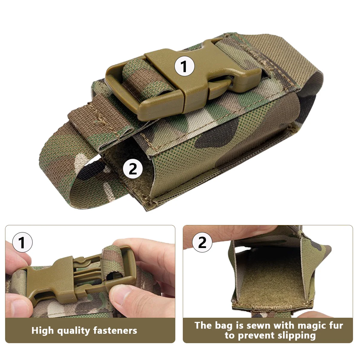 Tactical Single Flashbang Pouch Tool Carrier Multi-Function MOLLE 40mm Nylon Adjustable Height Hunting Accessories Tool Pack