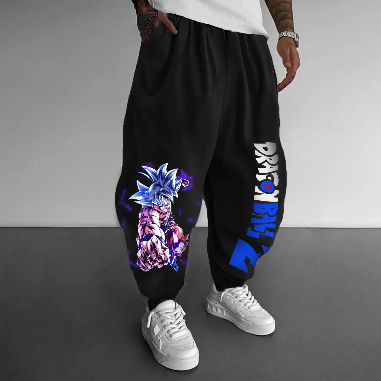

Japanese Dragon Ball Goku Buosaiyan Pure Cotton Skinny Sweatpants, Sports Long Pants, Tapered Conical Pants for Men
