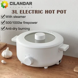 Olla caliente eléctrica multifuncional para el hogar, 2/3L, Cocina eléctrica pequeña integrada para dormitorio de estudiantes