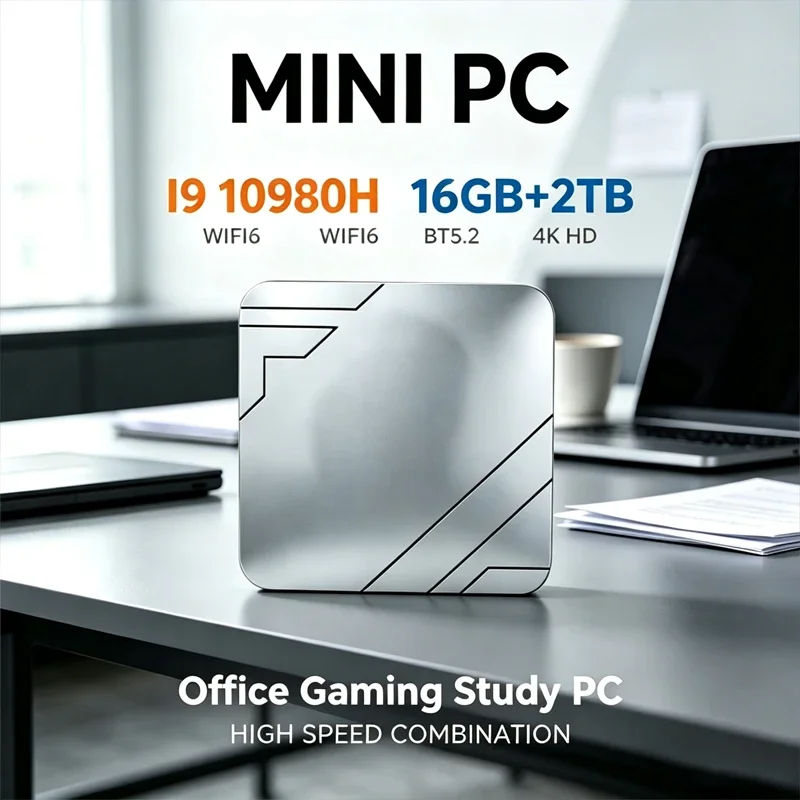 Windows 11 Intel I9 10980HK Mini PC 16GB+2TB SSD Ultra Small Desktop Computer WIFI 6 Bluetooth Mini Computer For Business Home
