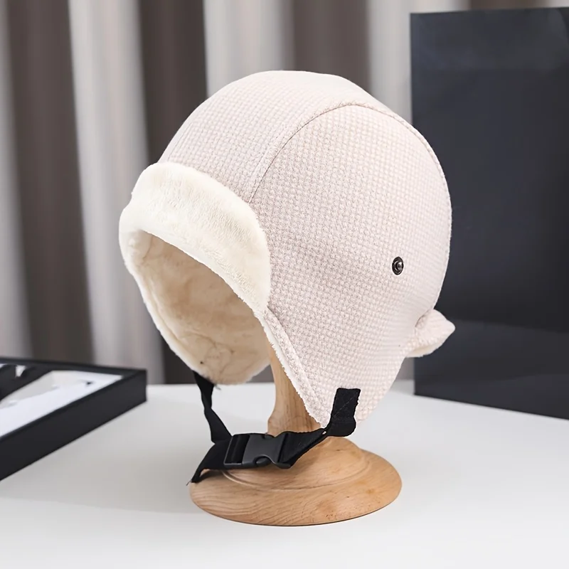 Winter Women Ear Protection Lei Feng Hat For Mothers Grandmothers Middle-Aged Elderly People Travel, Skiing Christmas Wear