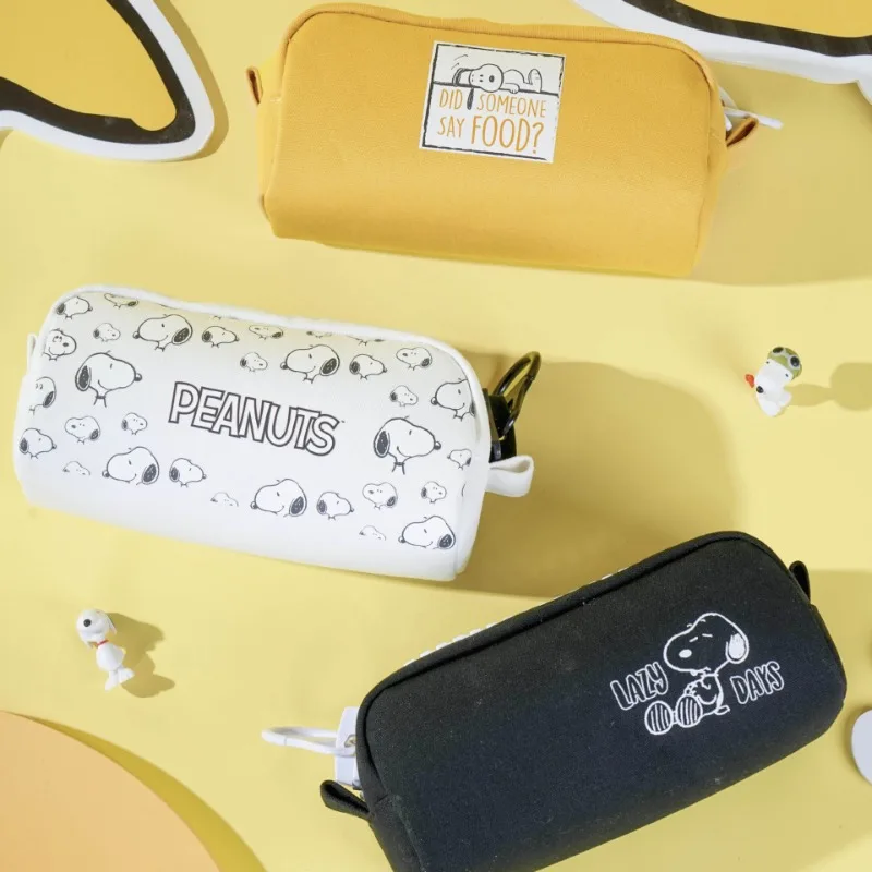 Nuovo astuccio per matite Snoopy Kawaii borsa per cancelleria portatile per studenti di grande capacità borsa per cosmetici in tela da viaggio per