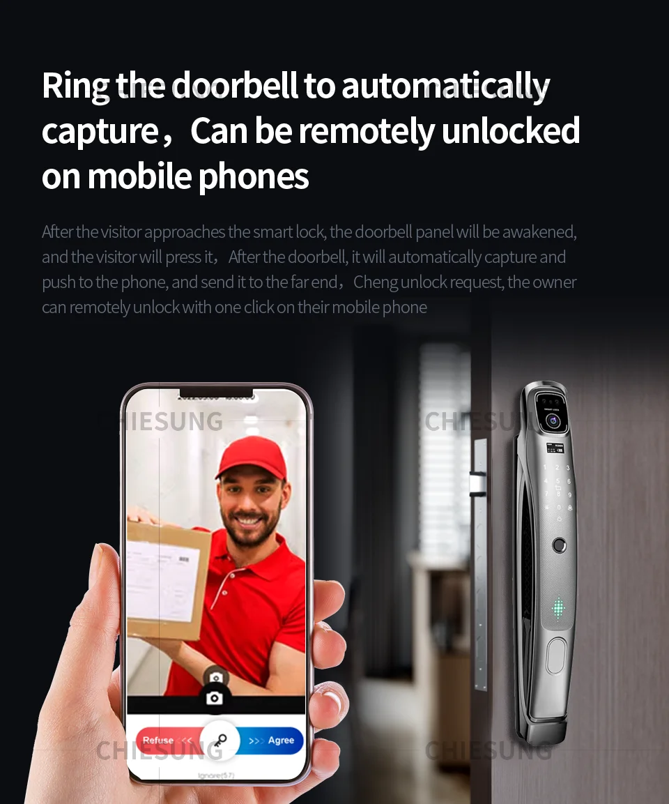 multi language 3D Face Smart Door Lock Security Camera Monitor Intelligent Fingerprint Password Biometric Electronic Key Unlock