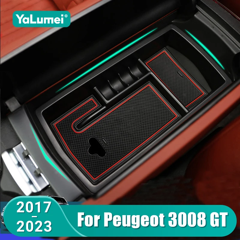Für Peugeot 3008 GT 2017 2018 2019 2020 2021 2022 2023 Auto Zentrale Armlehne Lagerung Box Organizer Fach Fall zubehör