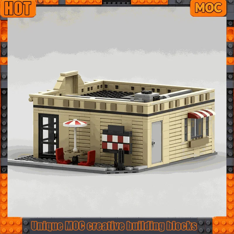 679 Parts Modular Coffee Shop Cafe Street View Building Blocks Model Custom Puzzle DIY Creative Assembly Display Toy Gifts Set