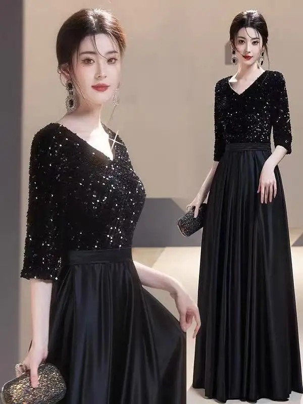 

Костюм для сценических выступлений Bla: Модное вечернее платье с молнией и юбкой-миди для взрослых женщин, для хоровых коллективов