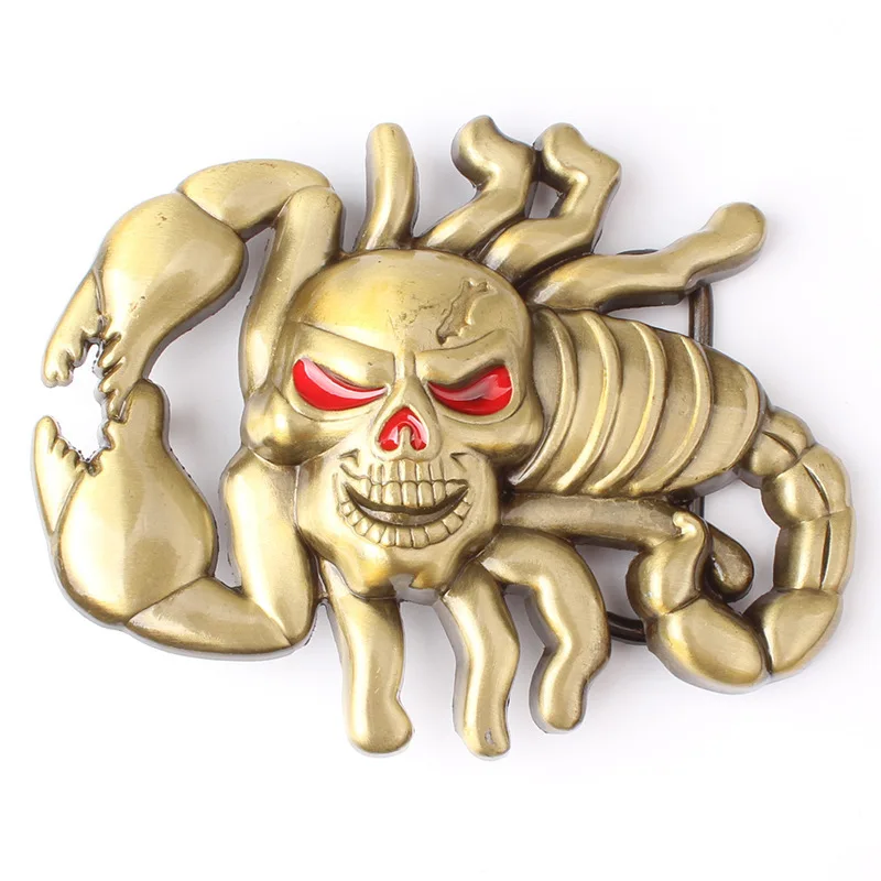 

Scorpion King Belt Buckle Golden Red Eyed Skull The Symbol of A True Man