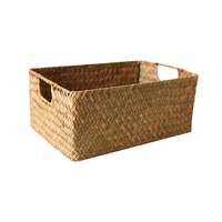 Woven Seagrass Basket - Natural Straw Wicker Storage For Fruit, Bread, Towels Ideal For Home & Kitchen