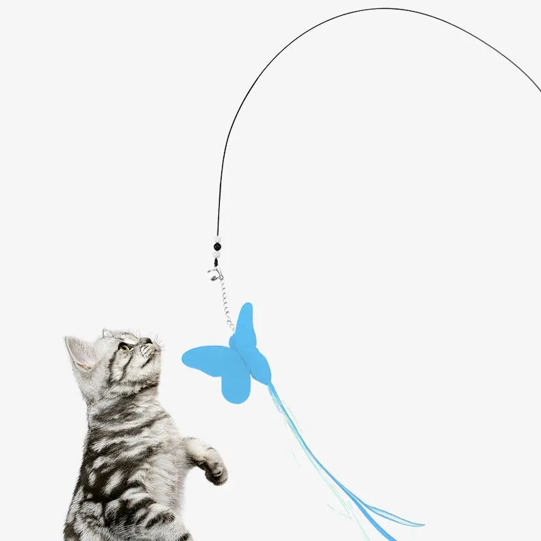 Giocattoli interattivi per gatti all'ingrosso Wire Fun Tat Sticks Giocattoli per animali domestici Gattini Giocano con bastoncini Teaser