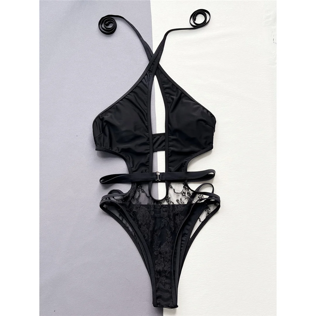 2026 Sexy Neckholder-Badeanzug mit Cut-Outs und Rückenausschnitt, Damen-Bademode, Monokini mit hohem Beinausschnitt, Badeanzug, Badebekleidung, V5225 – Detail 12