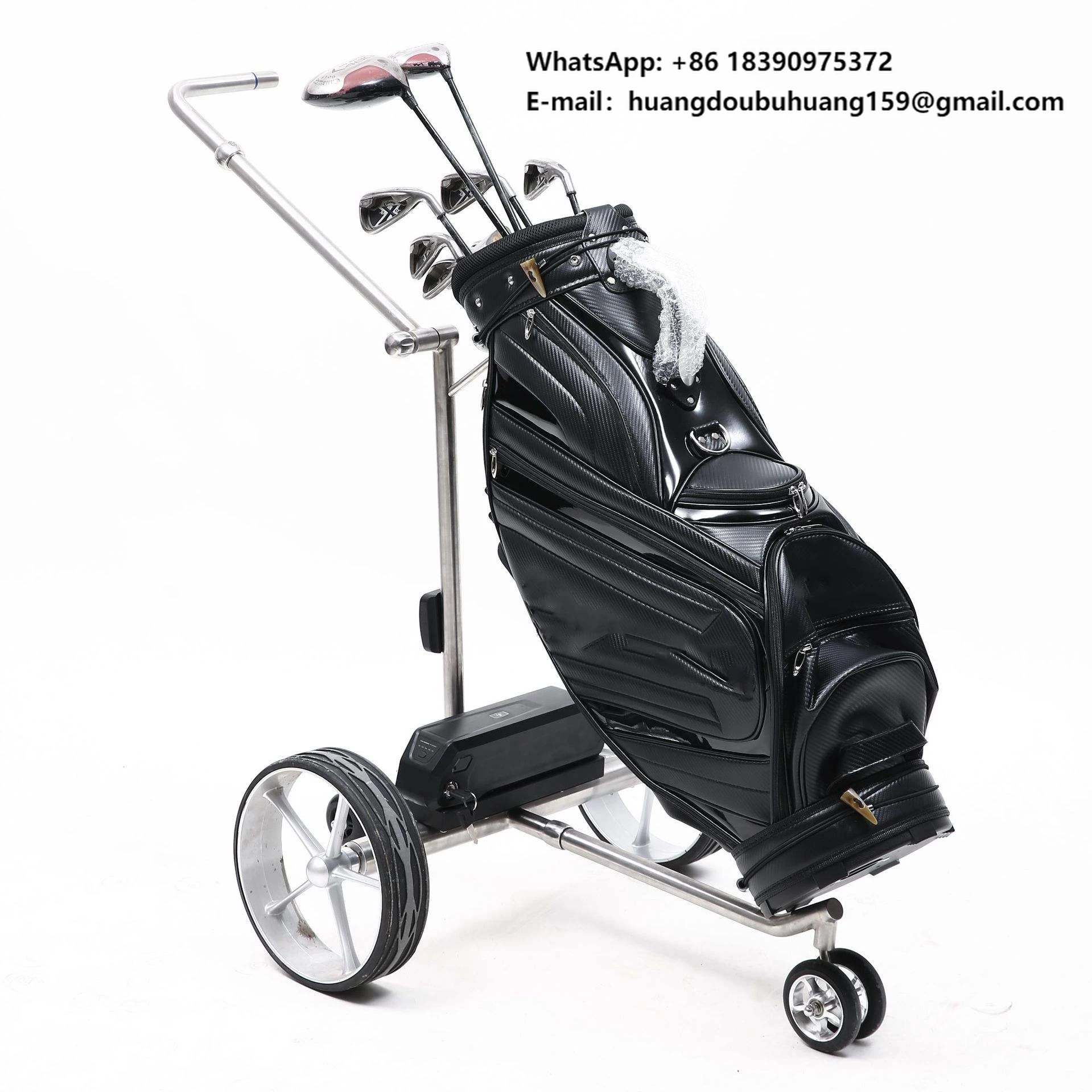 

Pro Golf Trolley Course Long Range Auto Follow Stainless Steel Electric Golf Cart Lithium Battery Remote Control Targeted