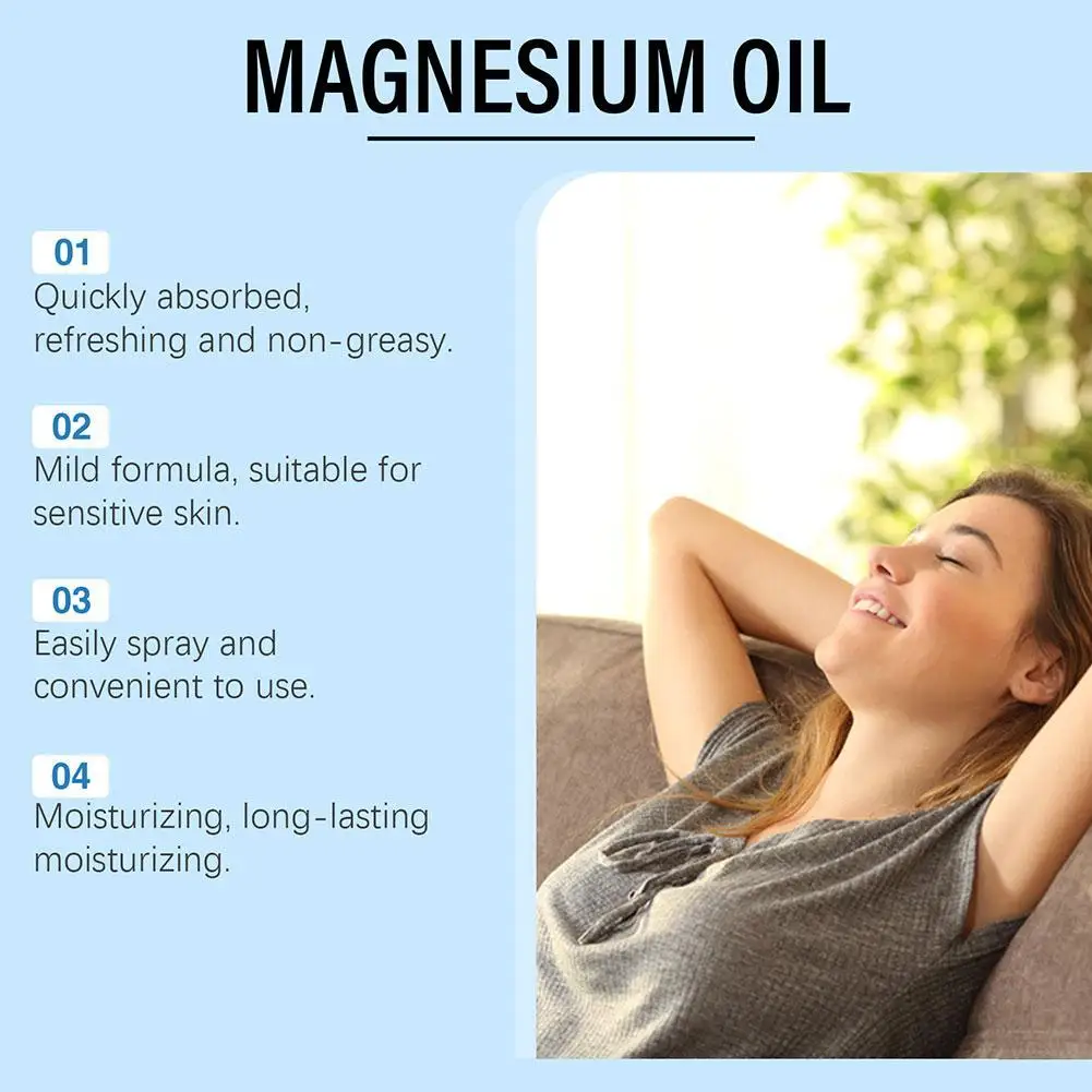 60ml Magnesium Oil Spray Bottle With Magnesium Chloride Topical Magnesium Supplement For Skin Application And Dermal Absorp N0j0