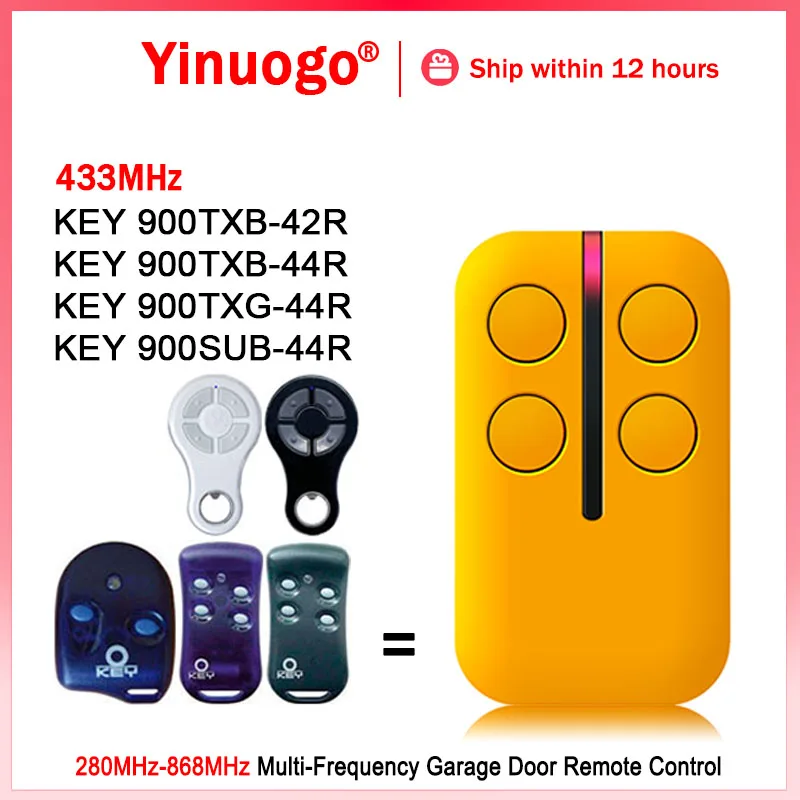 For KEY AUTOMATION KEY 900TXB-42R 900TXB-44R 900TXG-44R 900SUB-44R Remote Control Garage Door Controls 433MHz Rolling Code