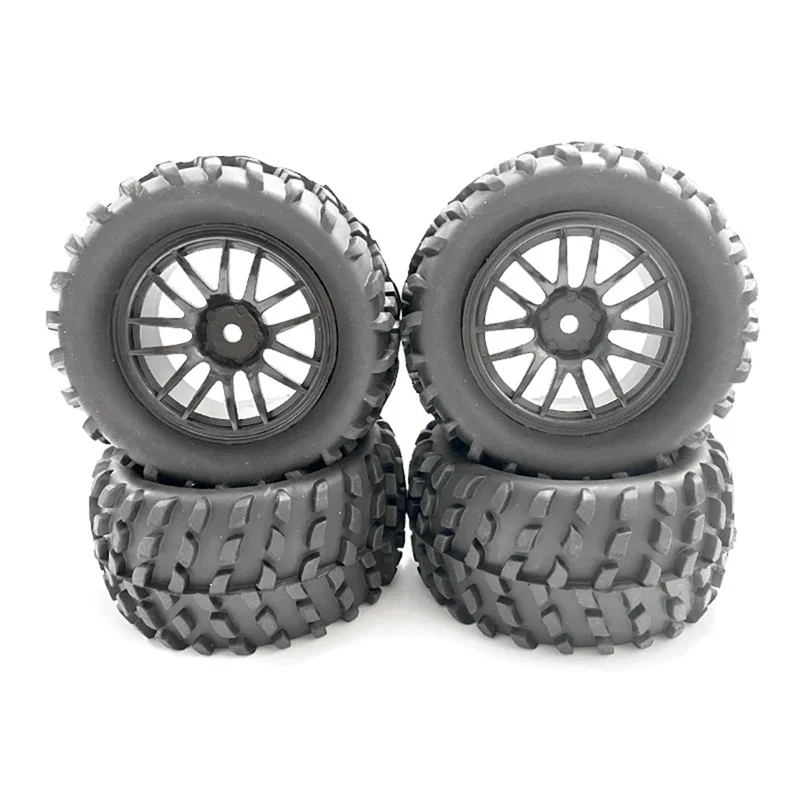 4Pcs 82mm Rubber Wheel Tire 12mm Hex for HBX 16889 MJX H16 16207 16208 162010 SG1601 SCY 16101 1/16 RC Car Upgrade Parts