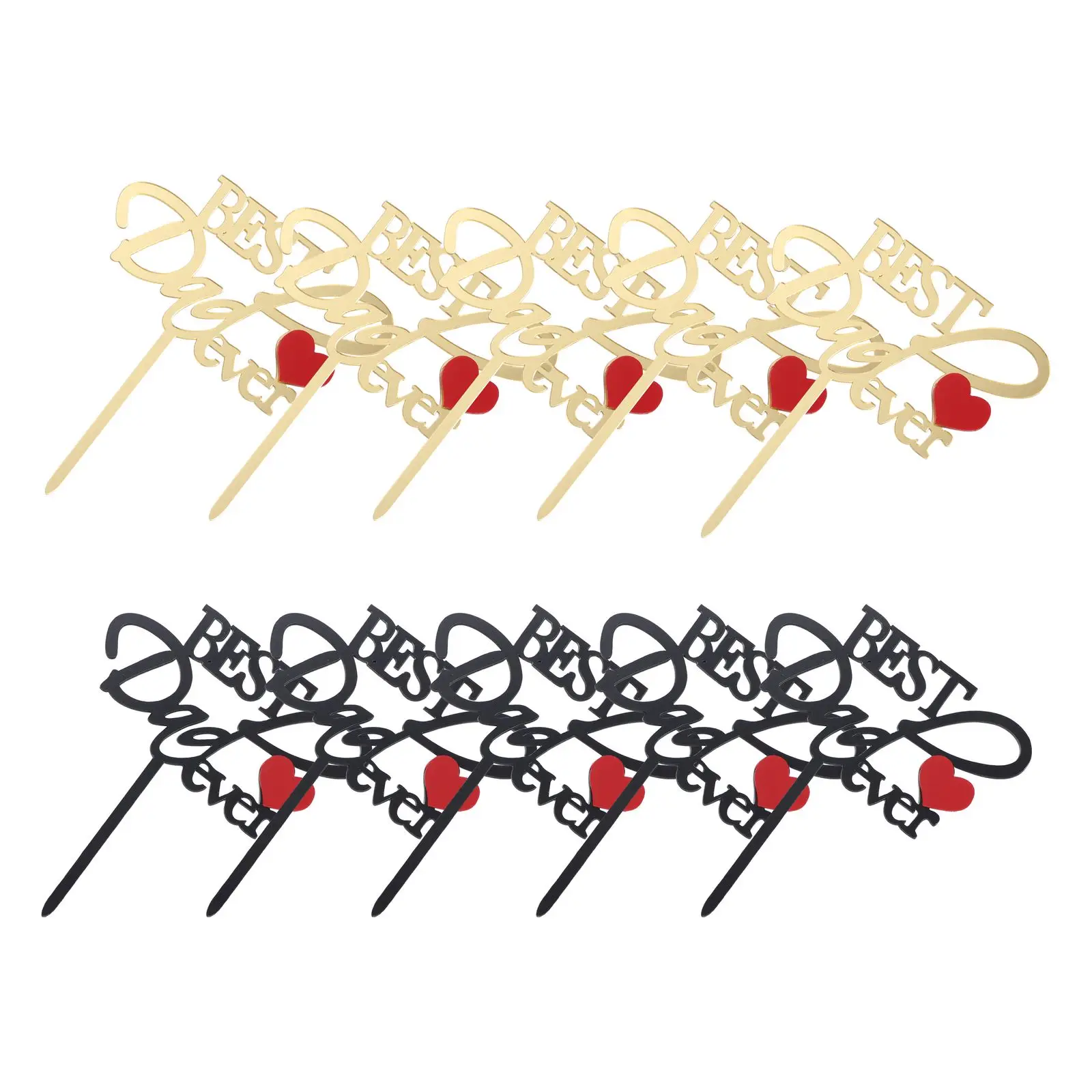 

10pcs Acrylic Cake Toppers Picks Decorations Father Day Cupcake Dessert Card Inserts Birthday Party Cakes Safe Environmental