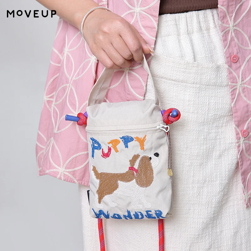 MOVEUP Dopamine Puppy Embroidery Crossbody Bag Colorful Contrast Rope Strap Mini Fashion Casual Women Shoulder Bags 2ELC29309