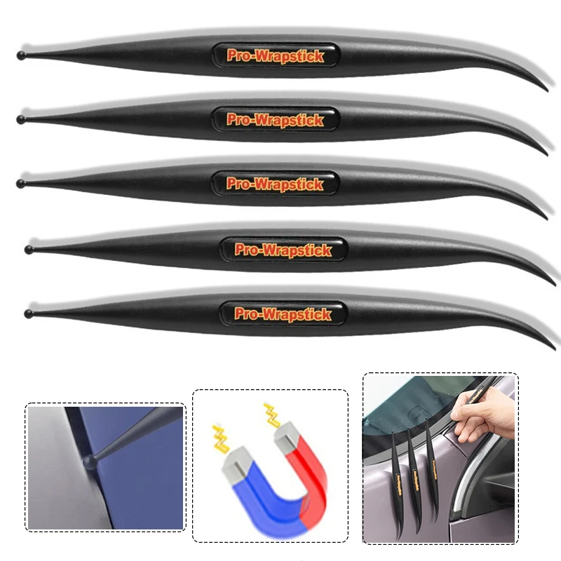 ALIWRAP 5pcs Magnetic Go Corner Scraper Micro Pro Wrap Stick Squeegee Car Sticker Film Edge Tuck Tool WIndow Tinting Aid Tool