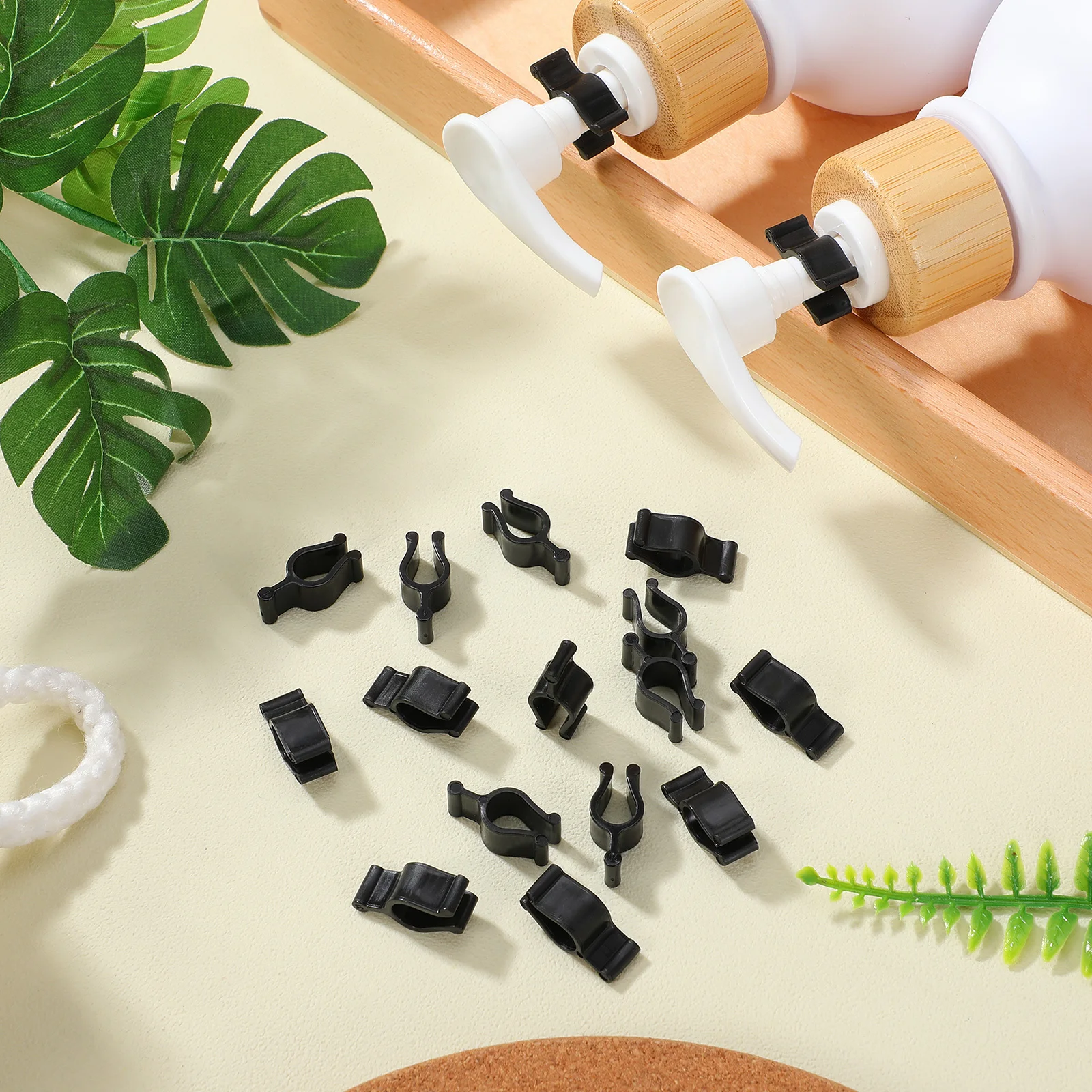 5pcs 5 Pack Travel Shampoo Bottles Dispenser Pump Collar Clips for Leakproof Lotion Locks Black Head Parts