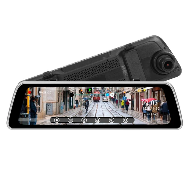 

Streaming 9.35 Inch Ips Presscar Mirror Video Camera Gps Track Wdr Fhd 1080P Dash Camera With 720P Rear Cam Recorder Dvr