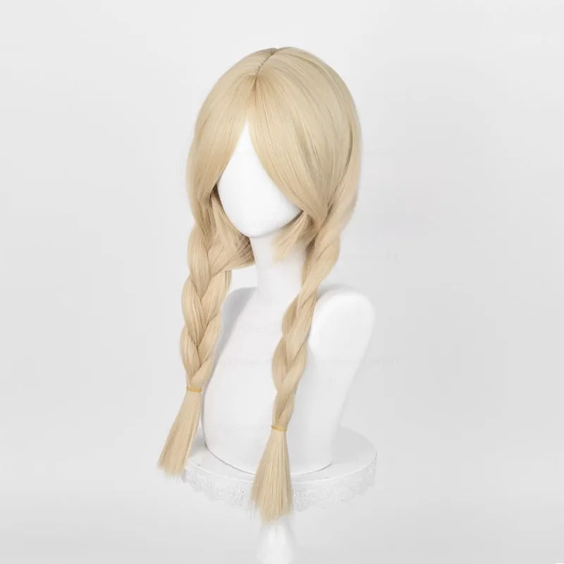 Perruque Anime Anne Lester pré-tressée pour femme, perruque blonde claire dorée, perruques Cosplay Anime, perruques synthétiques à degré de chaleur + bonnet