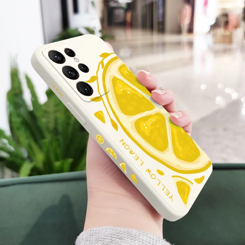 Fresh Lemon Phone Case For Samsung Galaxy S25 S24 S23 S22 S21 S20 Ultra Plus FE S10 S9 S10E Note 20 ultra 10 9 Plus Cover