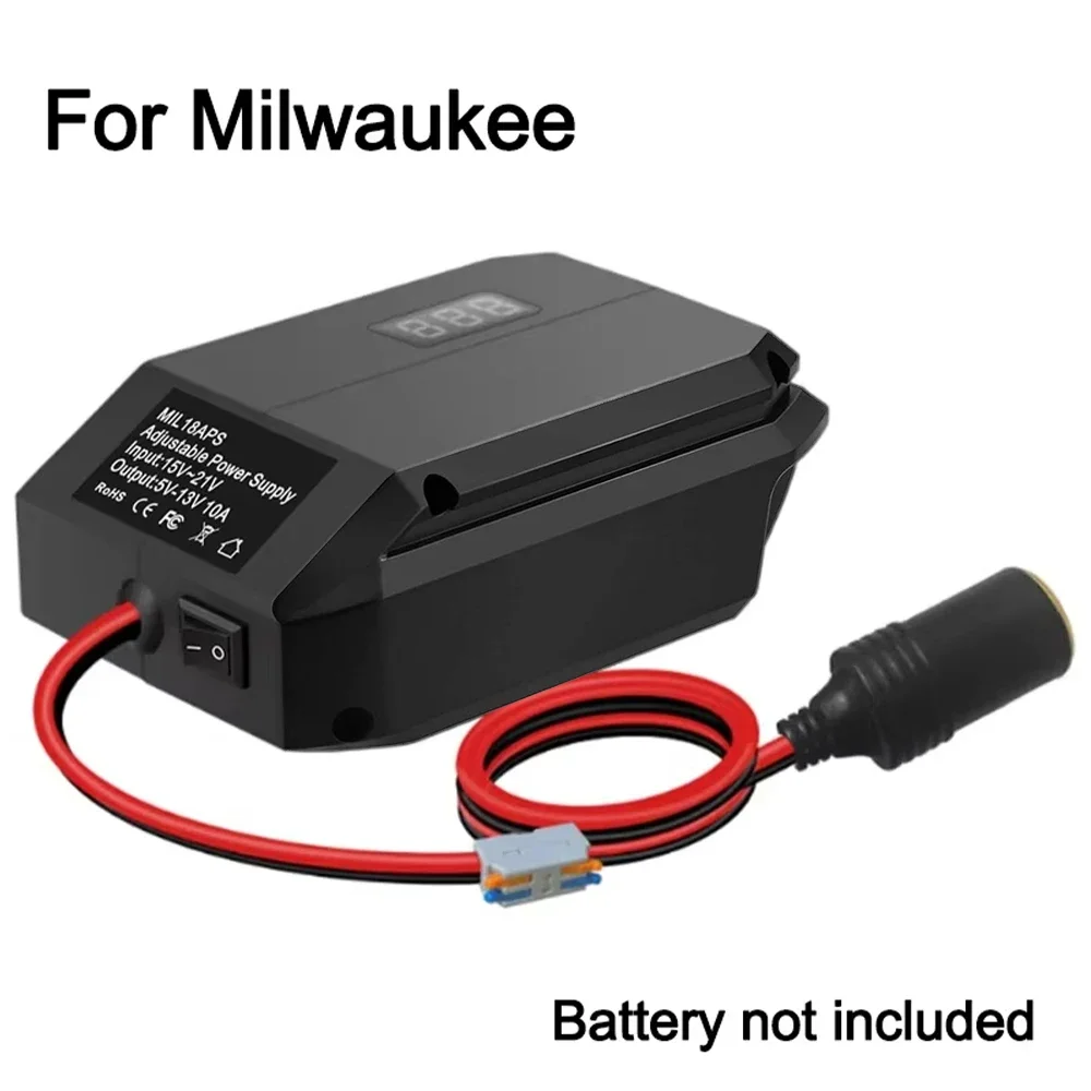 10A Buck Converter For Milwaukee 18V Battery Adjustable Voltage Regulator 5V-18V LED Display Car Cigarette Lighter Socket