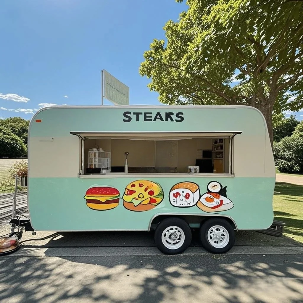 Food Cart With Potato Chips Making Machine Custom Donut Bread Chips Kiosk Trailer For Sale