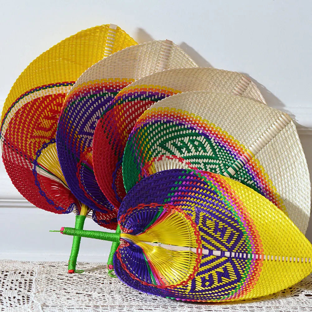 

DIY Handwoven Outdoor Fan 1pc Bamboo Cooling Fan Peach Shape Summer Decorative Fan for Home Use